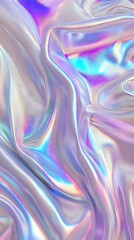 Obraz premium Iridescent satin background with wavy folds, creating an elegant and luxurious feel