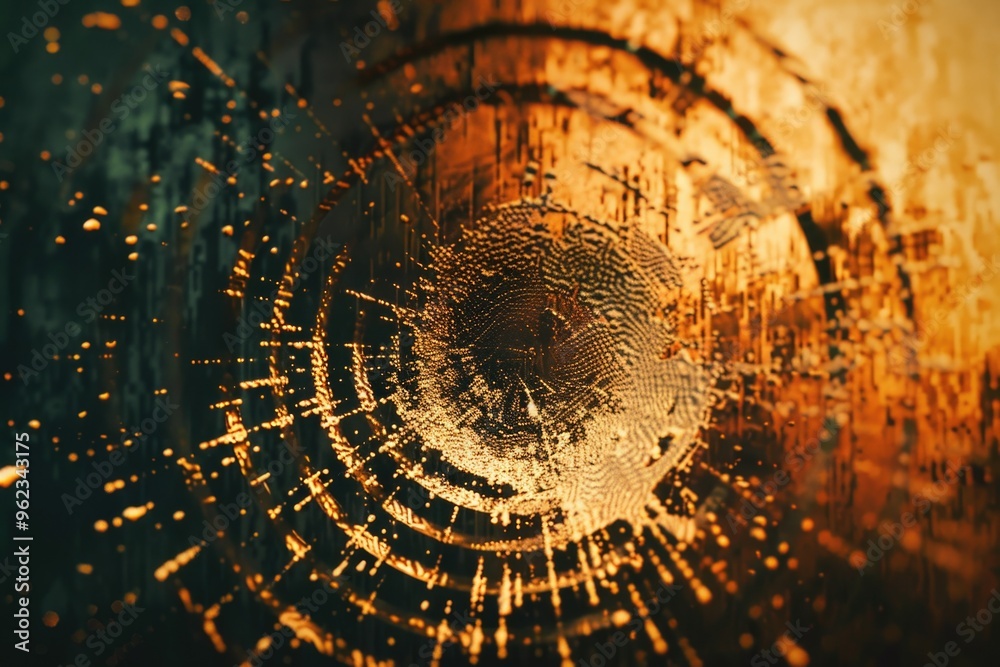 Poster A close-up view of a circular object sitting on a surface