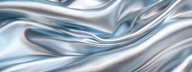 Fototapeta premium Iridescent satin background with wavy folds, creating an elegant and luxurious feel