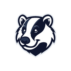 Mascot template for sport team. Badger head vector illustration.