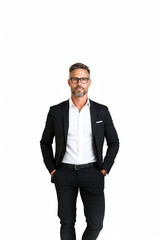 Fototapeta premium a bussinesman with a casual officce dress, on white background