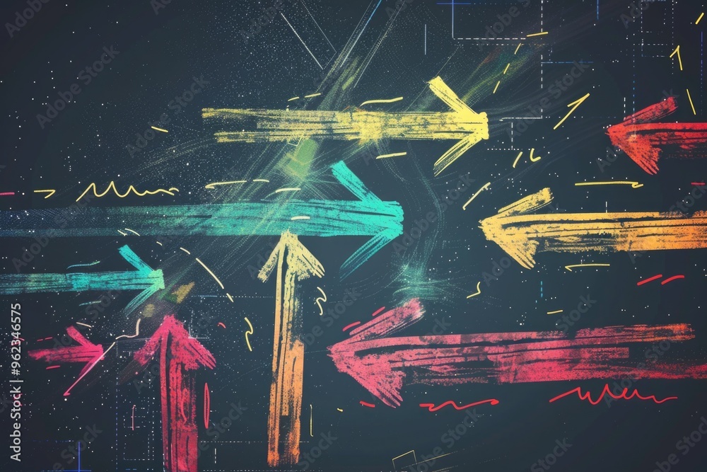 Poster A group of arrows pointing in various directions, great for illustrating decision-making or navigation concepts