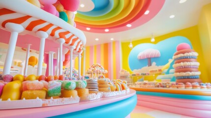 Obraz premium Colorful Candy Shop Interior
