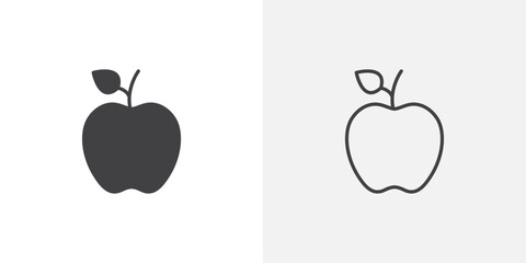 Apple icon flat and simple set design