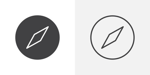 Compass icon flat and simple set design