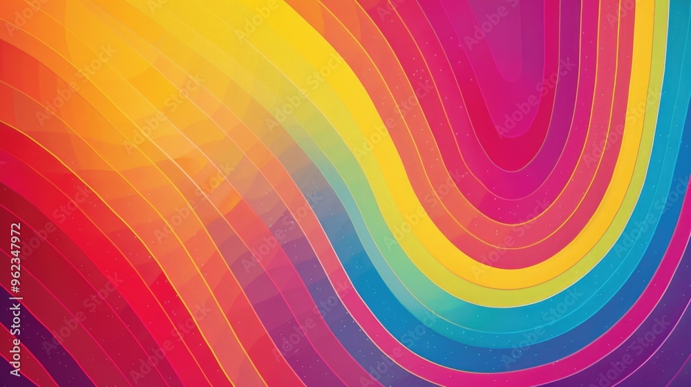 Poster A colorful and dynamic background featuring wavy lines, ideal for use in presentations, infographics or as a design element