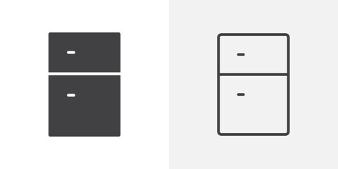 Fridge icon flat and simple set design