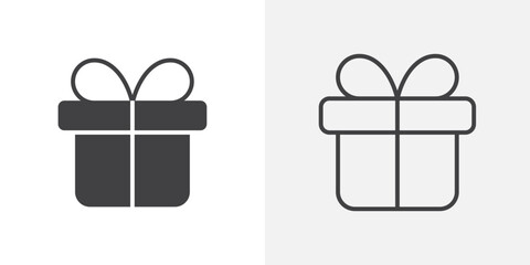 Gift icon flat and simple set design