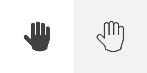 Hand icon flat and simple set design