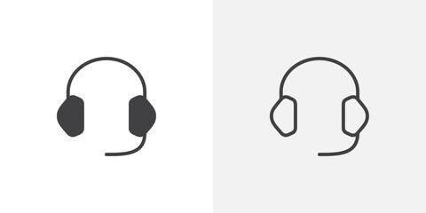 Headset icon flat and simple set design