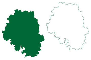 Bangalore Urban district (Karnataka State, Republic of India, Bangalore Division) map vector illustration, scribble sketch Bengaluru Urban map