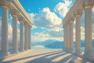 Fototapeta premium the ancient temple, a must-see destination for history lovers and adventurers, with breathtaking vistas and rich culture.