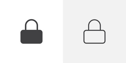 Lock icon flat and simple set design