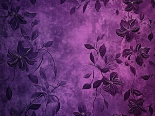 Purple Floral Pattern on Grunge Background