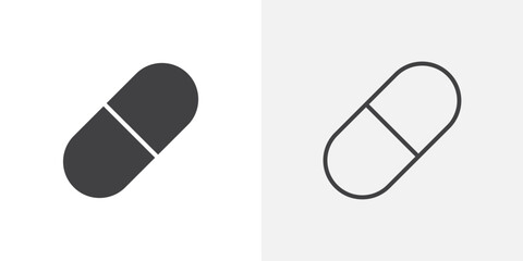 Pills icon flat and simple set design