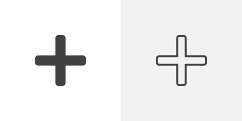 Fototapeta premium Plus icon flat and simple set design