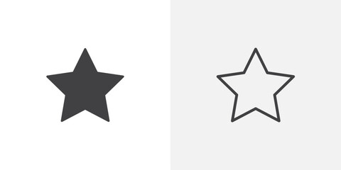 Star icon flat and simple set design
