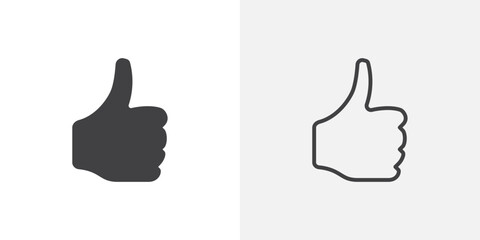 Thumbs up icon flat and simple set design