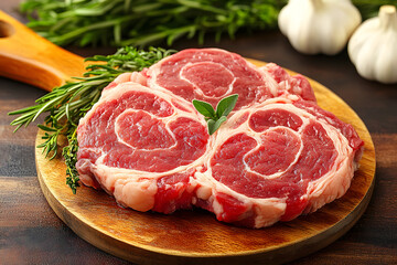 Fototapeta premium Raw ossobuco beef meat for cooking