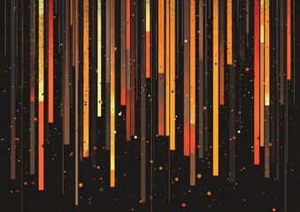 Obraz premium Vector background with vertical orange and brown lines on black, minimal design.