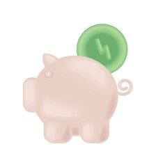piggy bank saving energy