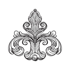Hand drawing vintage element baroque style vector isolated illustration