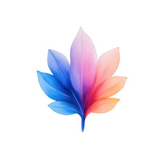 Fototapeta premium A vibrant, colorful leaf design blending pink and blue hues, perfect for nature, art, and modern decor themes. watercolor style