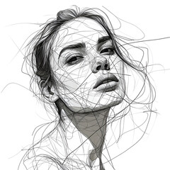 Fototapeta premium black and white portrait of a girl