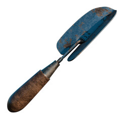 3d render garden trowel with transparent background