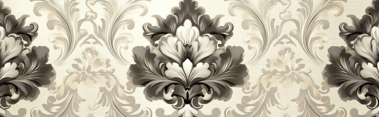 Obraz premium wallpaper featuring elegant damask patterns in two-tone silk, showcasing the intricate designs and luxurious feel of this classic textile