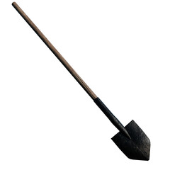 3d render Shovel tool with transparent background