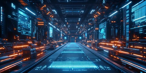 Fototapeta premium Futuristic Distribution Hub with Smart Logistics Operations