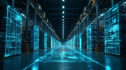 Fototapeta premium Futuristic Distribution Hub with Smart Logistics Operations