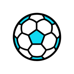 Fototapeta premium Minimalist Soccer Ball Icon with Blue and White Pattern