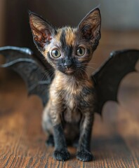 Adorable Kitty with Demon Wings