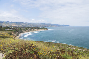 Trail at Pt. Dume Natural Preserve overlooking the Pacific Ocean, California