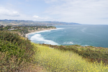 Trail at Pt. Dume Natural Preserve overlooking the Pacific Ocean, California