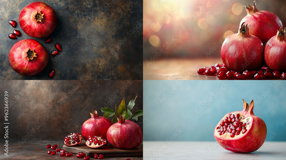 Poster apples on a wooden background