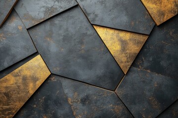 Abstract geometric pattern with golden accents - Decoration for interior design, wall art
