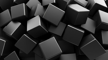 Black cubes abstract background for minimalist design and print