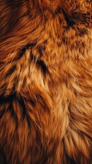 Fototapeta premium This artwork displays the stunning texture of a golden fur background, highlighting the soft, lush fibers that create a visually captivating and warm atmosphere