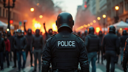 Riot Officer in the Streets