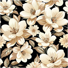 Pattern of seamless flowers. Abstract colorful flowers background. style for banners, wallpaper, posters, websites, online shopping.Vector illustration design.