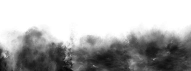 PNG image, Realistic black cloud or smoke. White fog or smoke on transparent background. Abstract gas on transparent background.