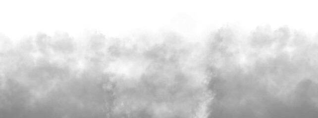 PNG image, Realistic gray cloud or smoke. White fog or smoke on transparent background. Abstract gas on transparent background.