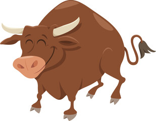 cartoon bull funny farm animal character