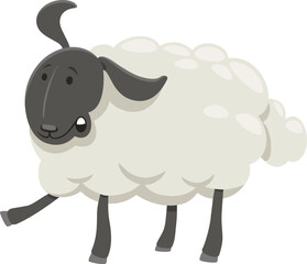 cartoon surprised sheep farm animal character