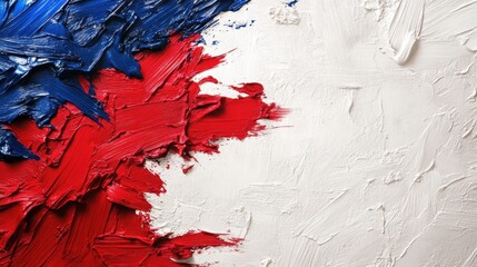independence day of Slovakia celebration. Horizontal banner. Free space for text. Slovakia flag design. Oil paint texture. Abstract white-blue-red background