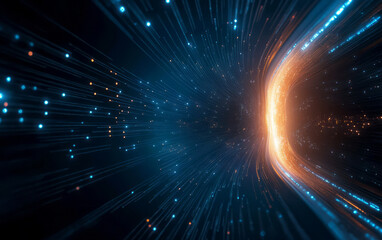 Fototapeta premium Future scientific and technological background and abstract architectural lines