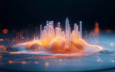 Future scientific and technological background and abstract architectural lines